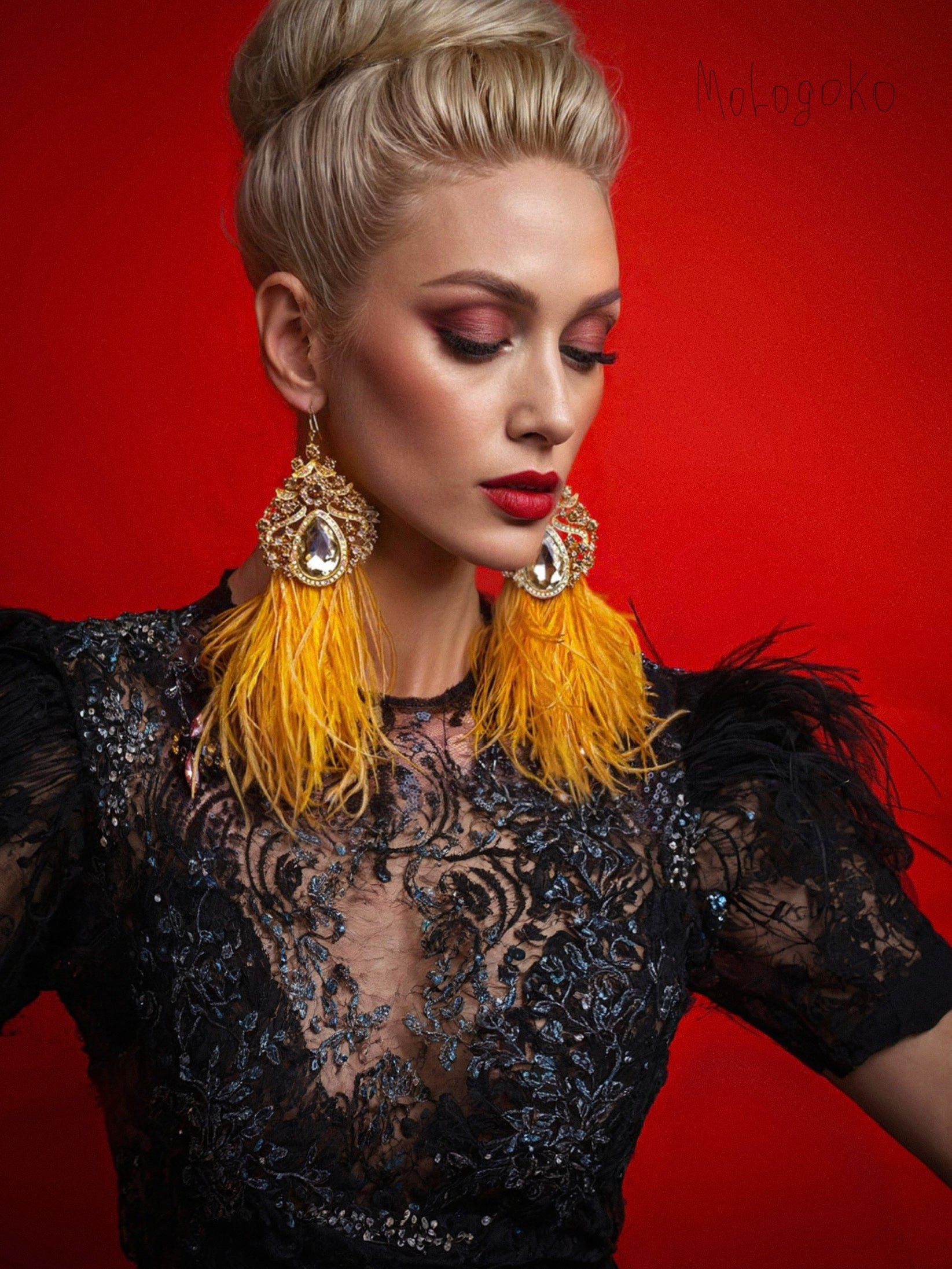 VIOLETA Dangle Statement Earrings - Mologoko Couture