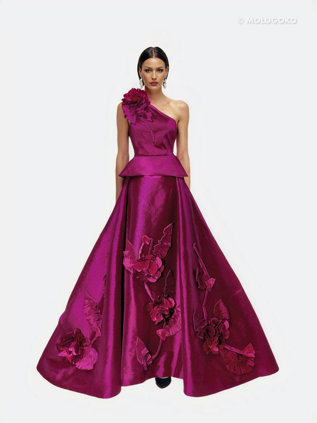 Viviana 3d Flowers Ball Gown Set - Mologoko Couture