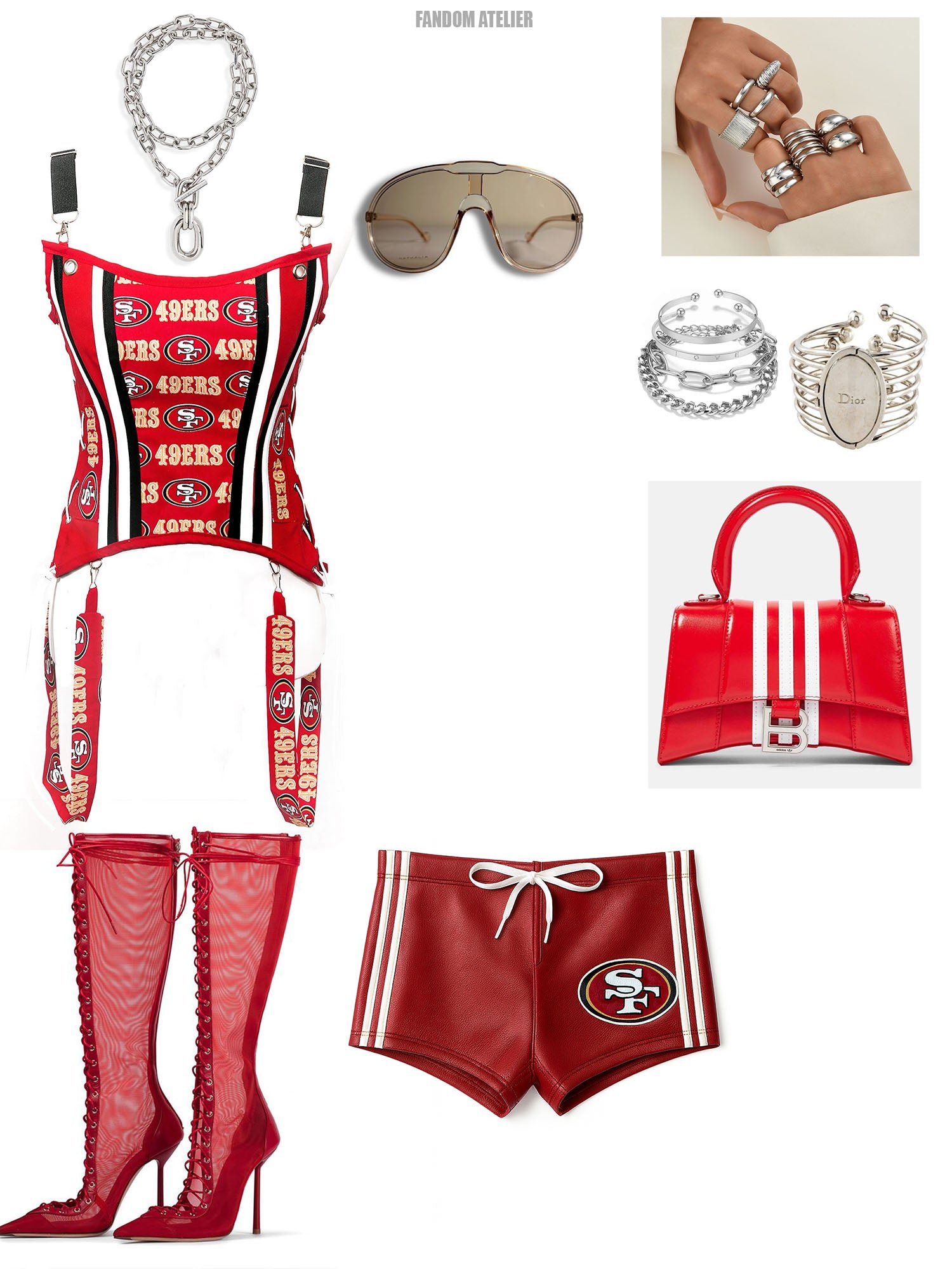 San Francisco 49-ers Football Team Corset Bustier Top