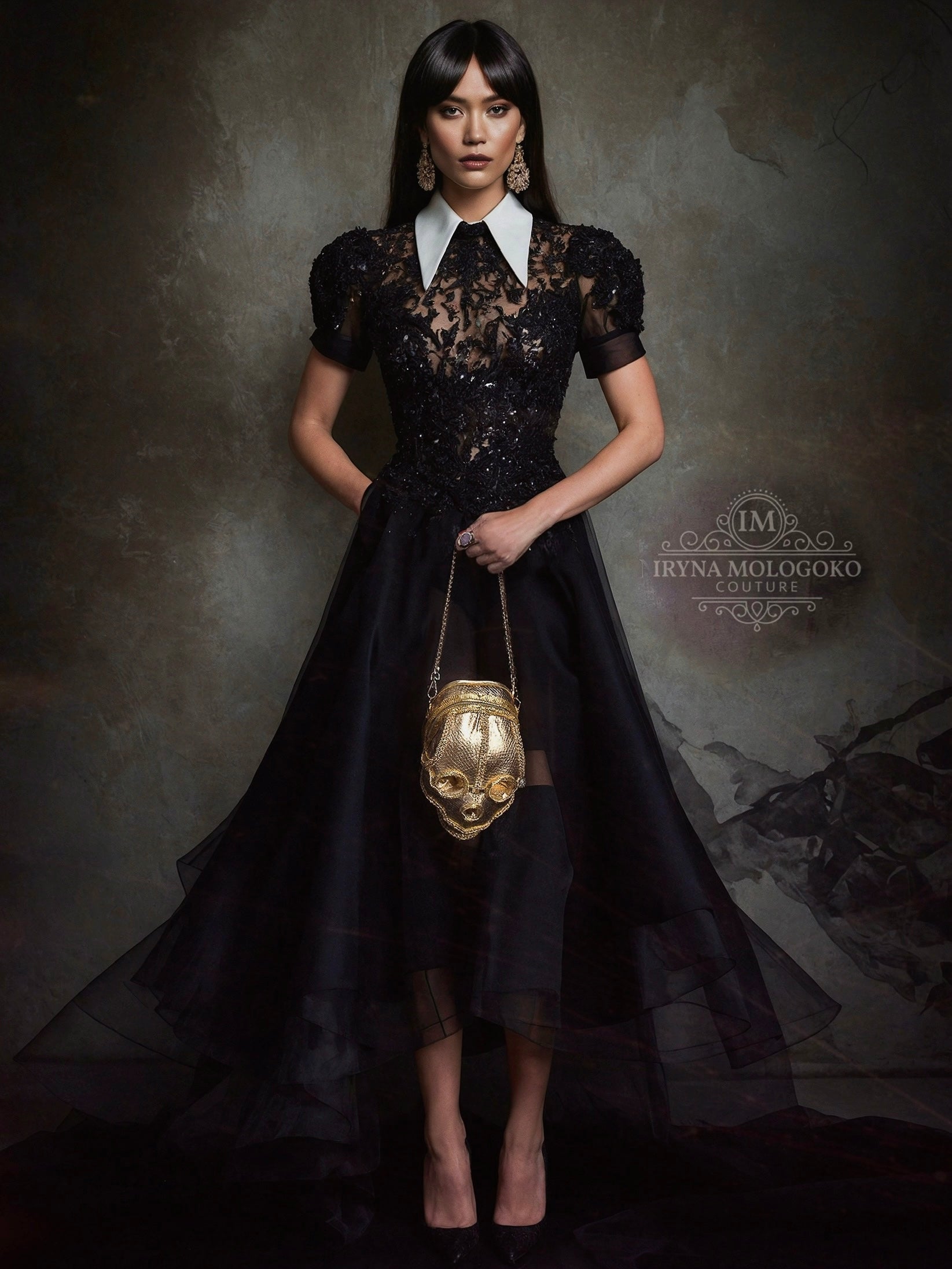 Wednesday Addams Skull Handbag Purse - Mologoko Couture