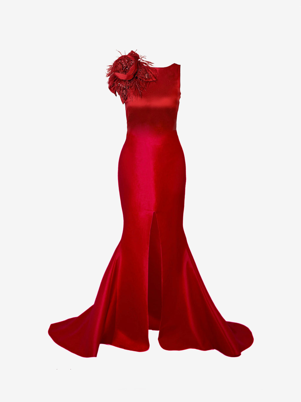 Margot Taffeta Evening Mermaid Slit Skirt Gown