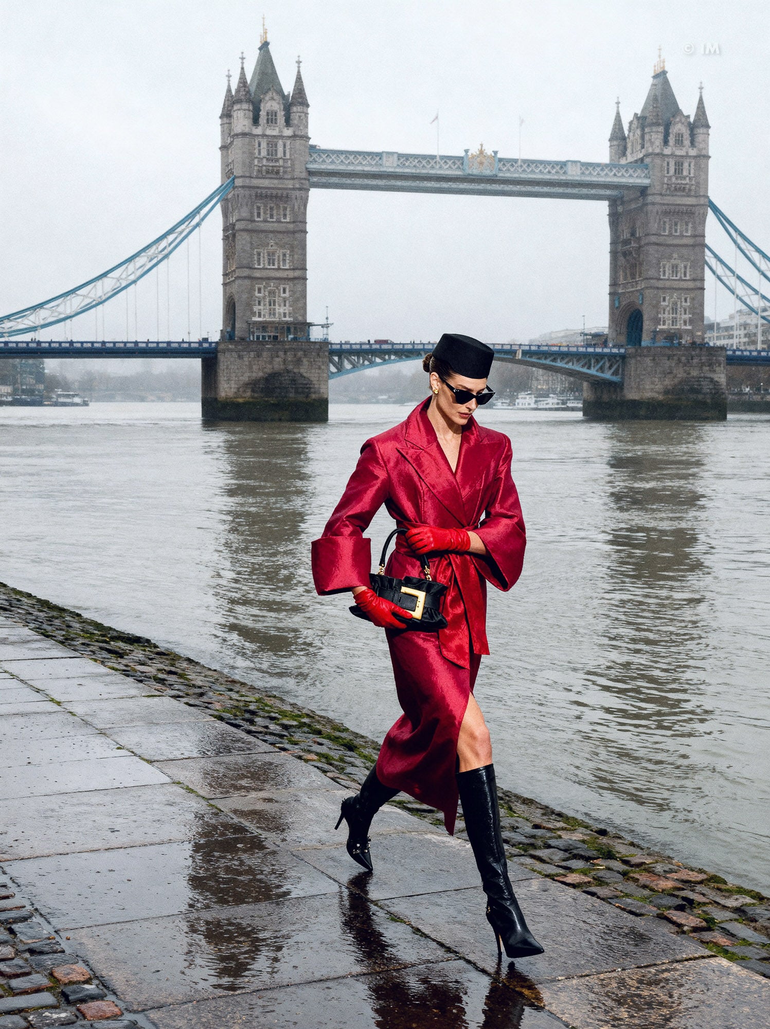 Long Strong Shoulder Coat Dress