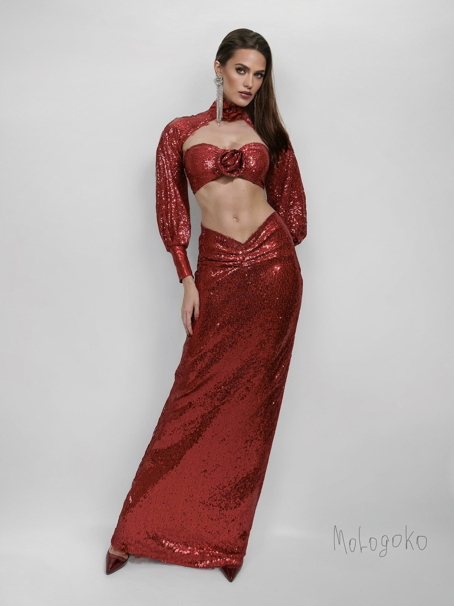 Happy Bellydancer Red Gown Set