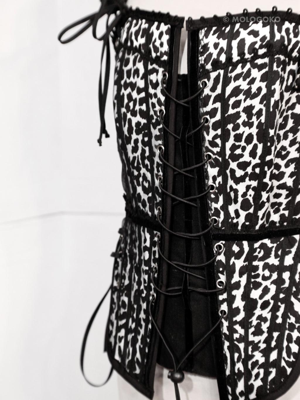Leopard Twill Cotton Front Lacing Corset - custom. made fashion