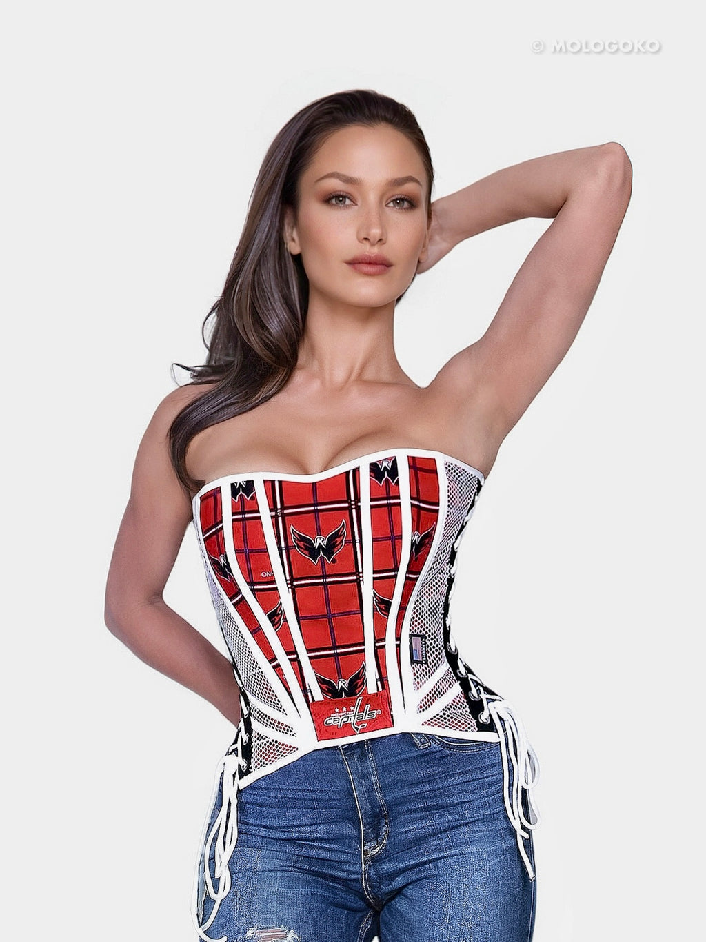 Washington Capitals Hockey Team Corset Bustier Top - Mologoko Couture