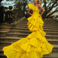 Marigold Sea Of Ruffles Gown - Mologoko Couture