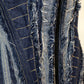 “Fray Play” Sculpted Two-Tone Denim Corset - custom made clothing