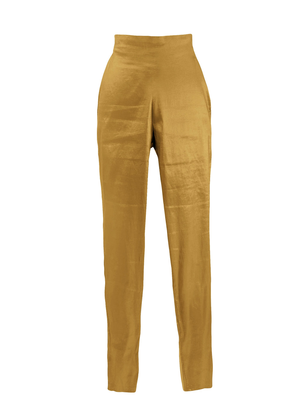 Base Stretch Taffeta Slim Cut Trousers - Mologoko Couture