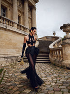 Big Rose Corseted Belt Mini Skirt