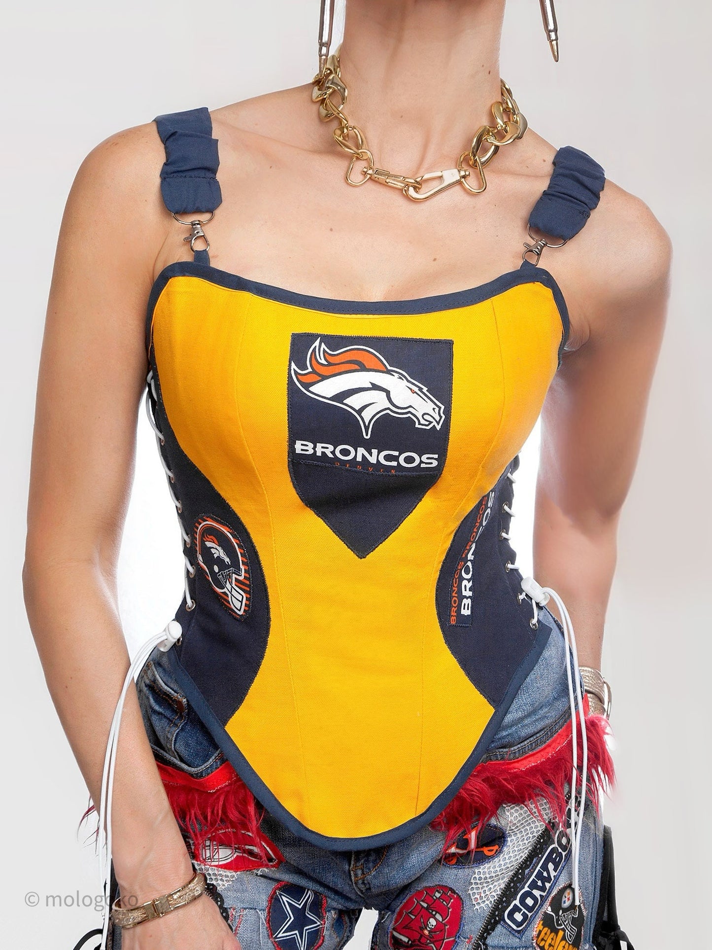 Denver BRONCOS Football Team Corset Bustier Top