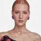 Hot Pink and Gold Hand Beaded Stud Earrings - Mologoko Couture