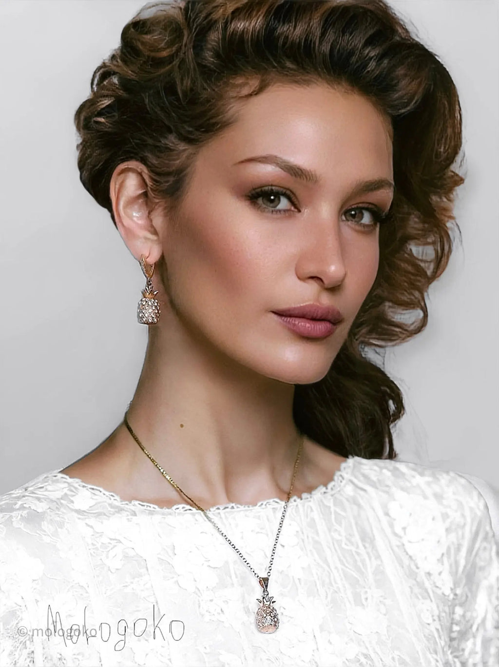 Pineapple Earrings and Necklace Set - Mologoko Couture