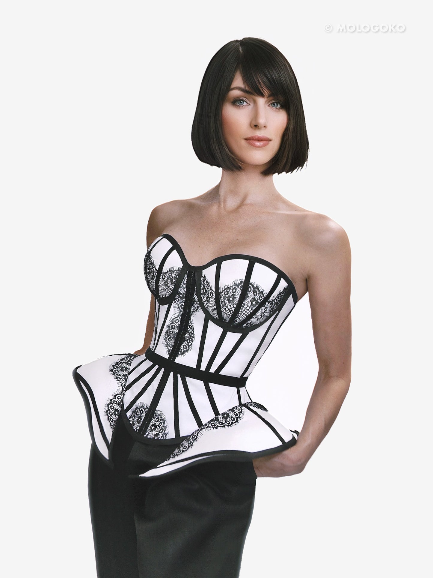 Chapel Window Corset White - Mologoko Couture