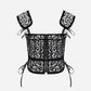 Leopard Twill Cotton Front Lacing Corset - custom. made fashion
