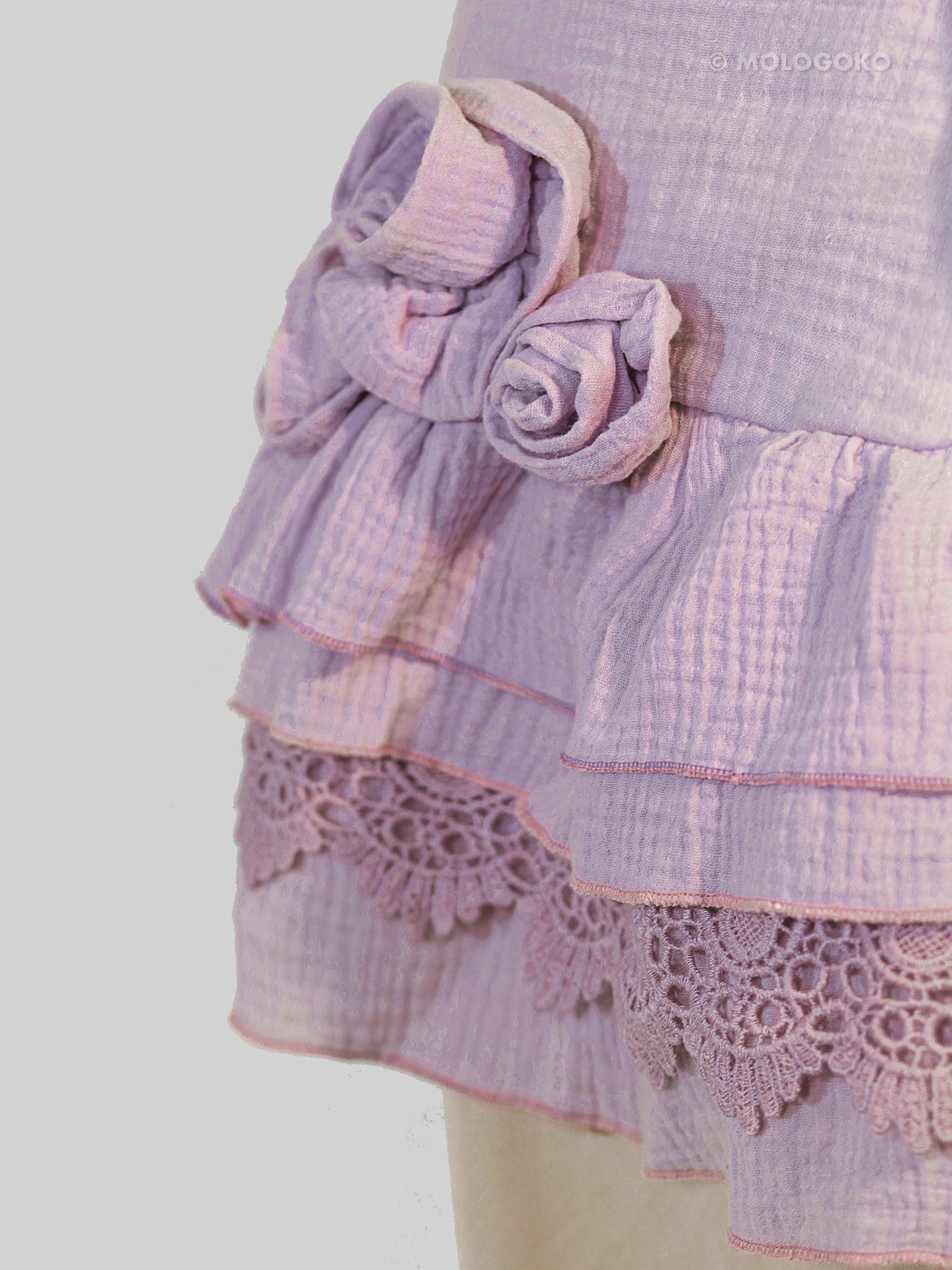 Lilac Organic Cotton Ruffle Mini Skirt - Mologoko Couture