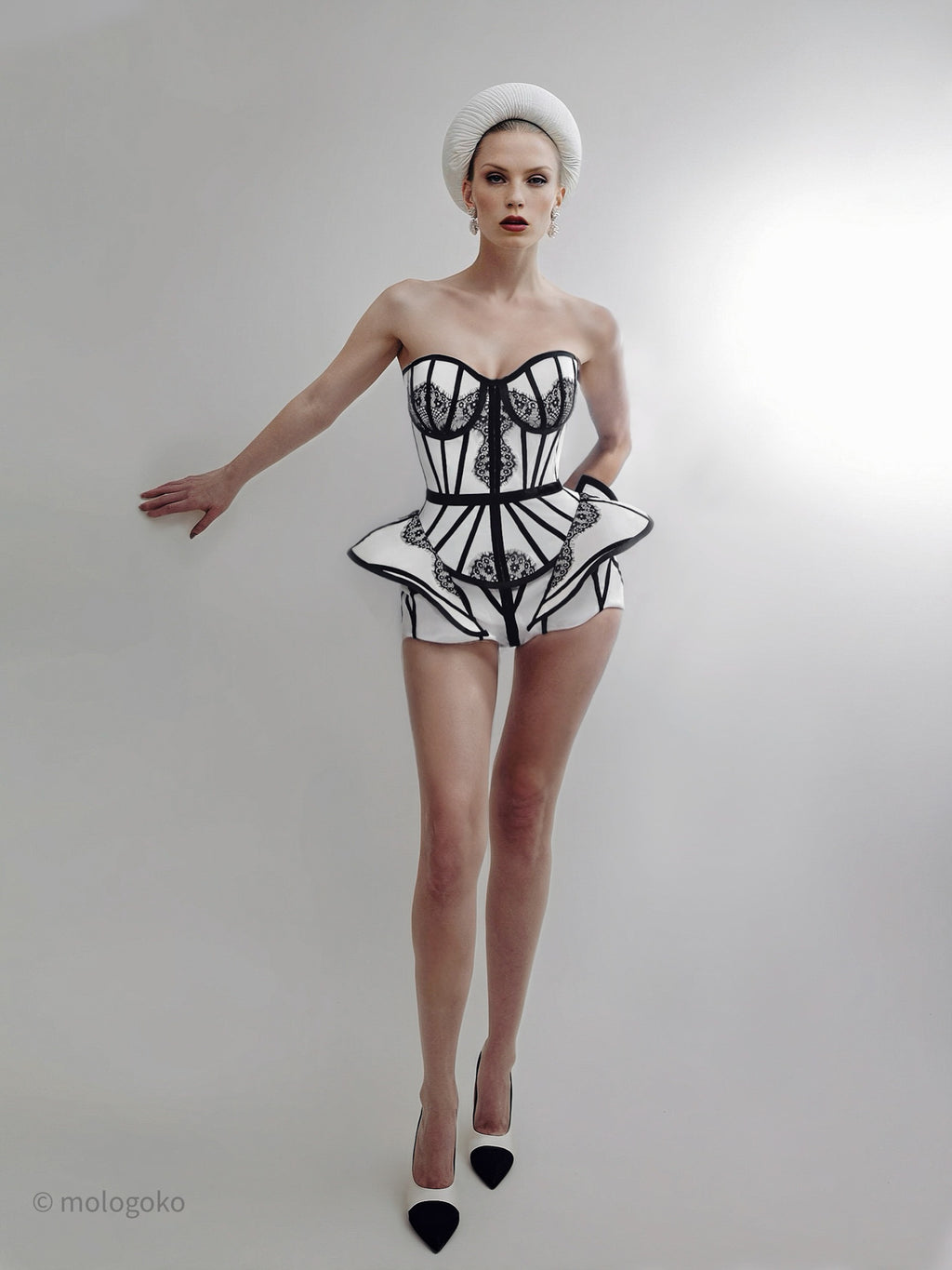 Chapel Window White Shorts - Mologoko Couture