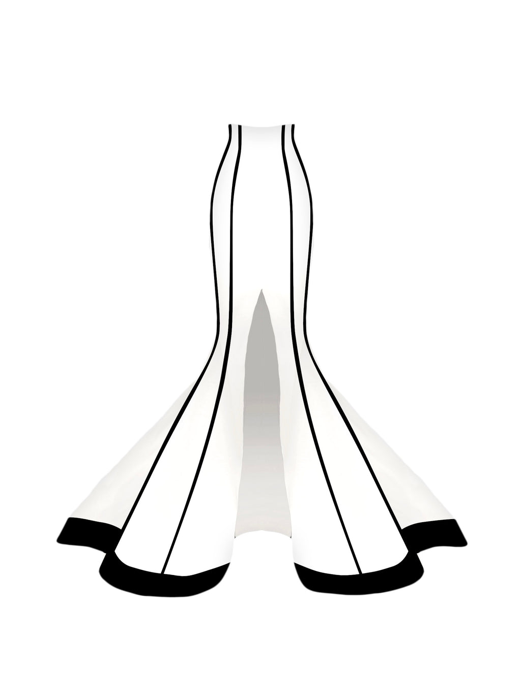 Chapel Window Evening Mermaid Style Front Slit Skirt - Mologoko Couture