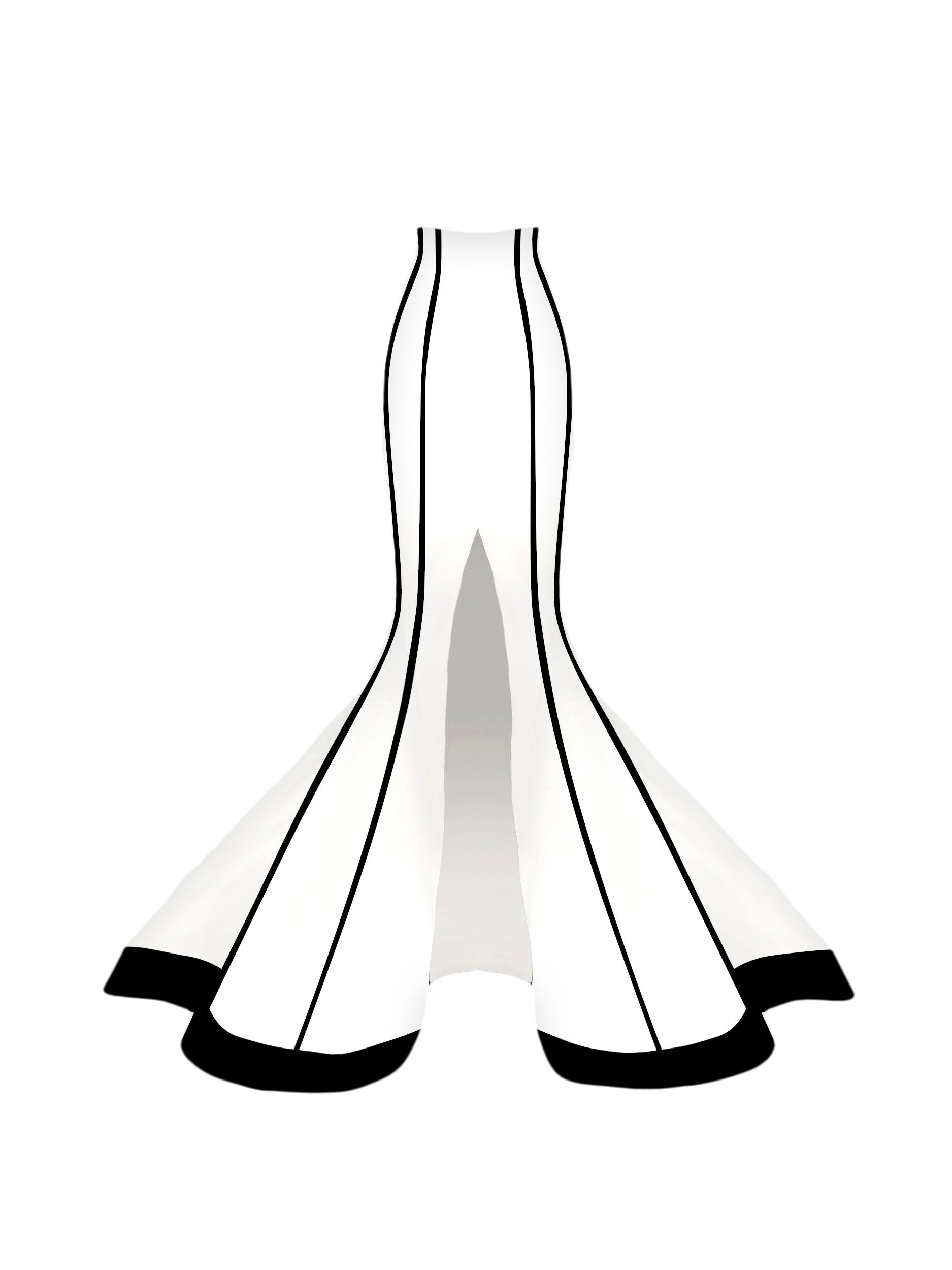 Chapel Window Evening Mermaid Style Front Slit Skirt - Mologoko Couture