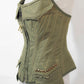 Olive Organic Cotton Quilted Front Zipper Corset with Pockets - custom made clothing
