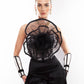 Extra Large Mesh Hand Beaded Flower Pin - Mologoko Couture