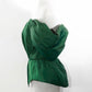 Emerald Green Silk Taffeta Draped Corset with Peplum