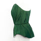 Emerald Green Silk Taffeta Draped Corset with Peplum