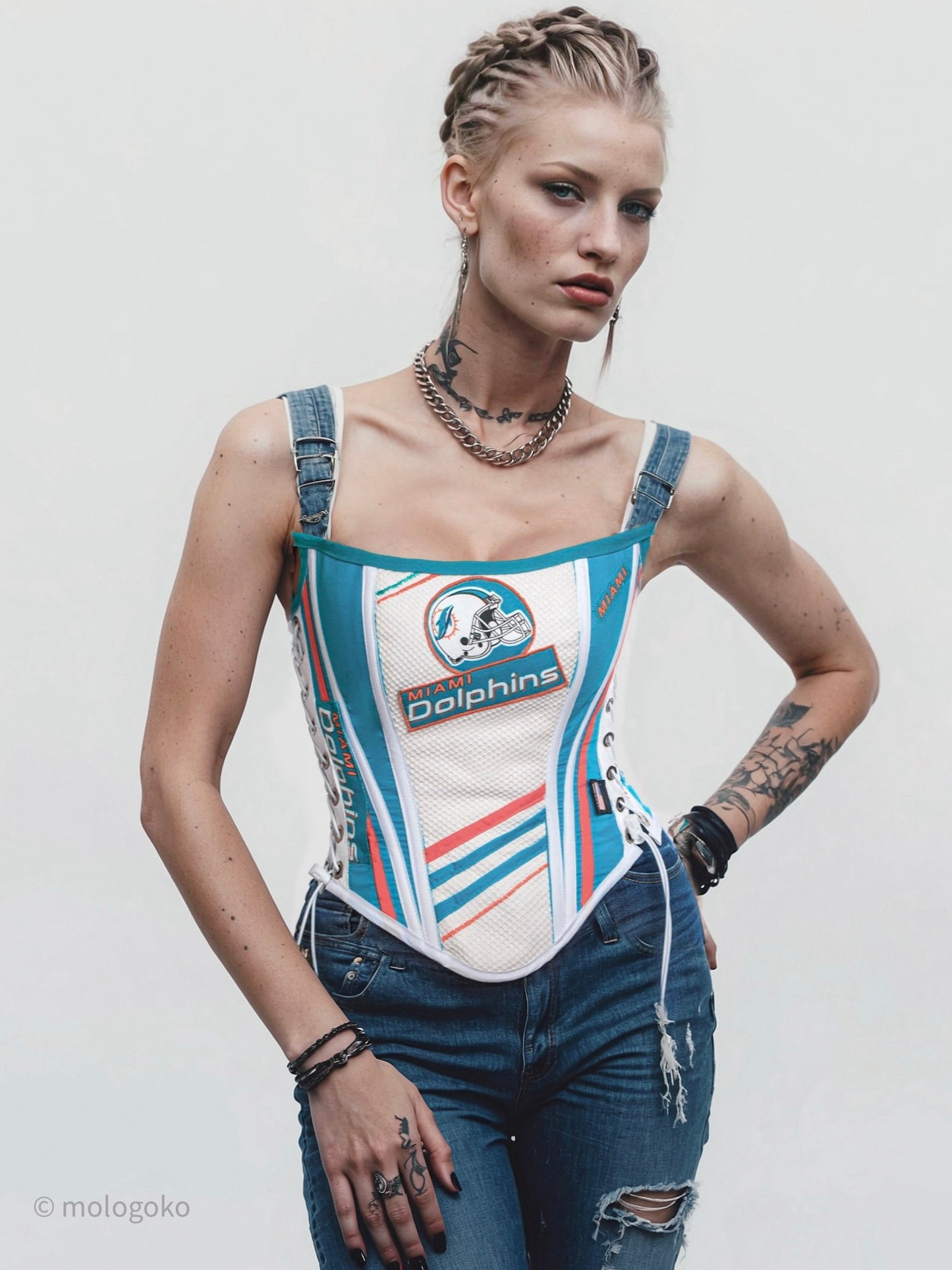 Miami Dauphins Football Team Corset Top