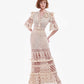 Dita Crochet Maxi Dress with Lacy Sleeves - Mologoko Couture