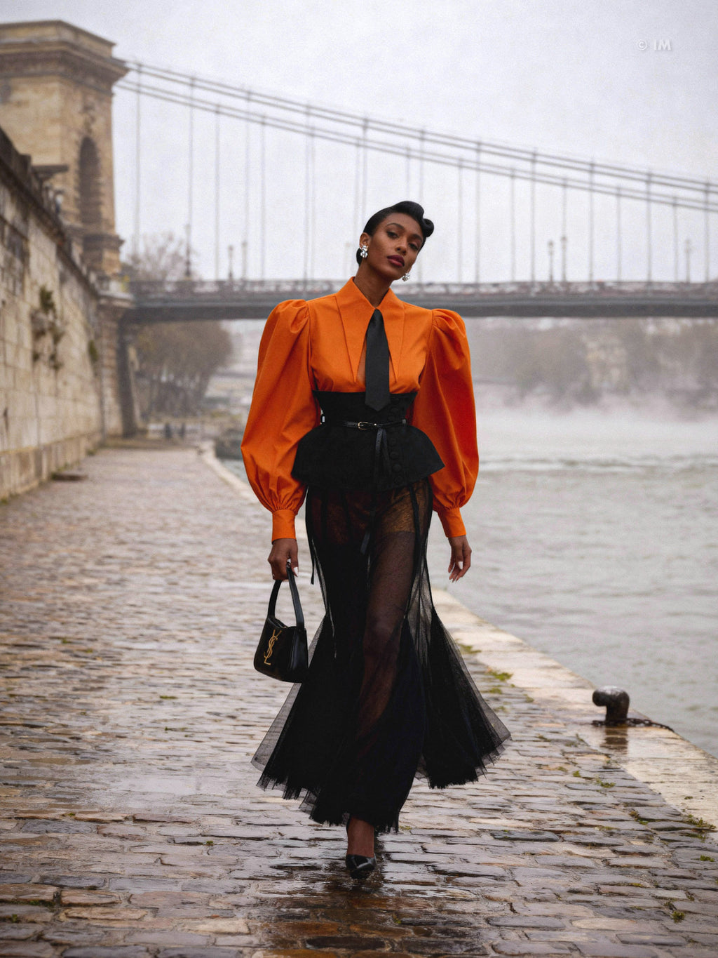 Georgette Denim Corseted Belt Busk