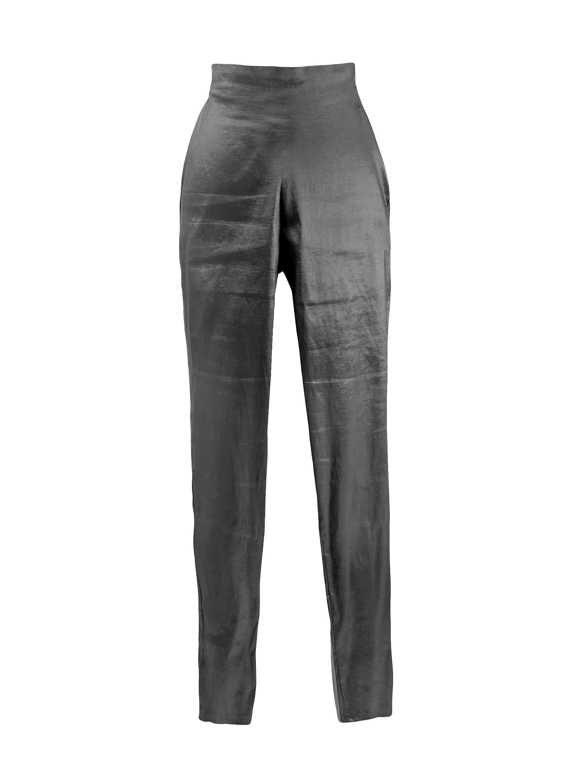 Base Stretch Taffeta Slim Cut Trousers - Mologoko Couture