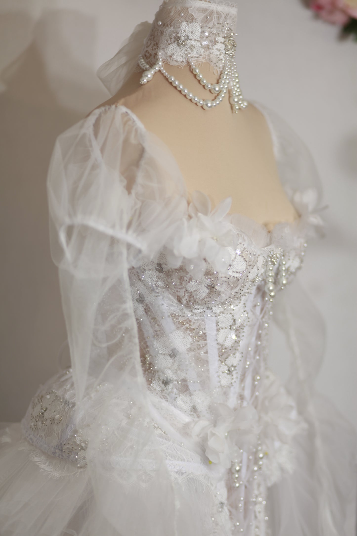 Baroque White Bridal Couture One-Of-A-Kind Gown Set