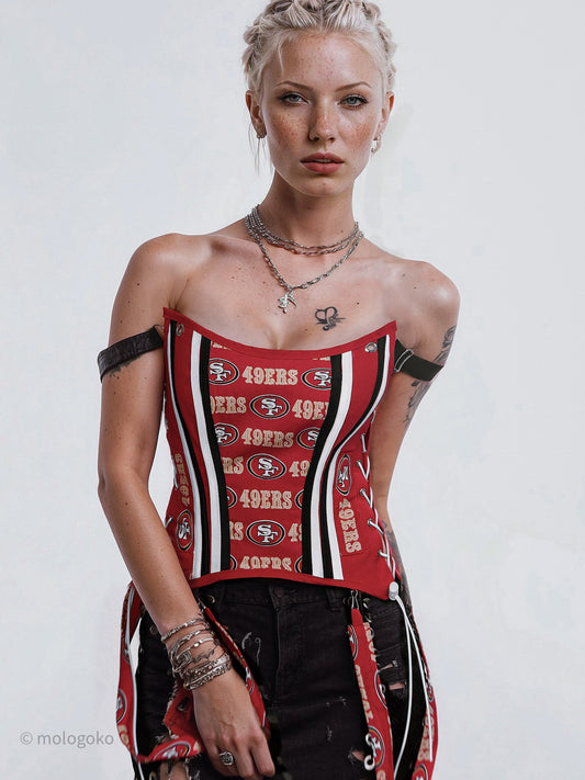 San Francisco 49-ers Football Team Corset Bustier Top