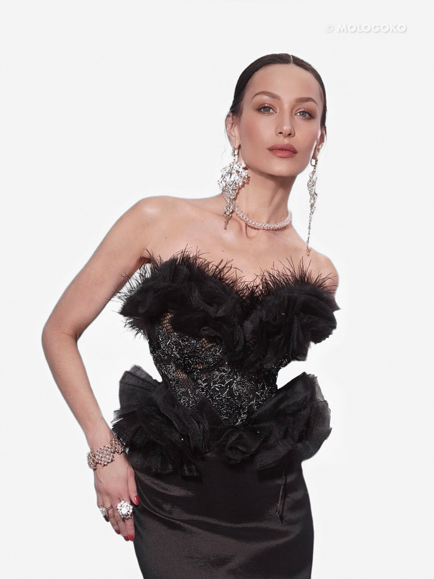 Black Swan Red Carpet Style Goth Corset