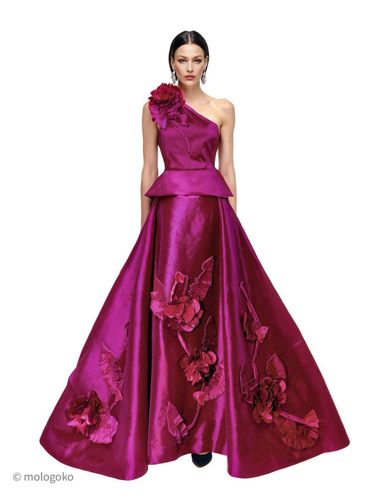 Viviana 3d Flowers Ball Gown Set