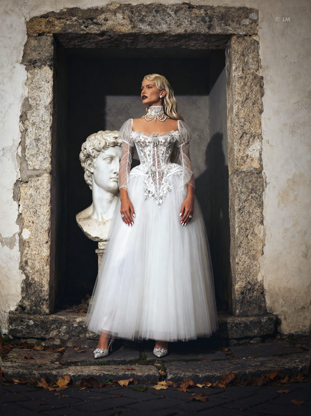 Bridal Beaded with Pearls Choker