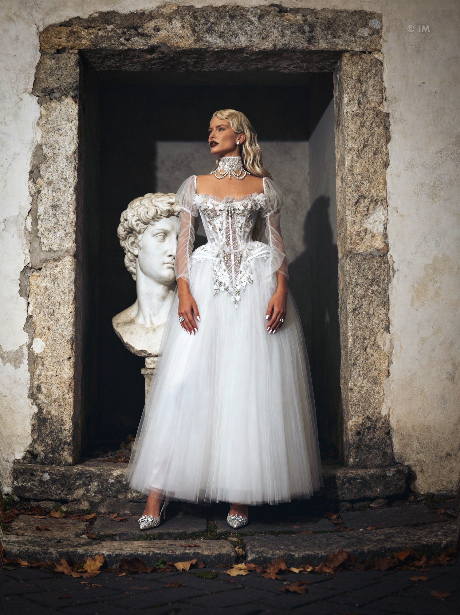 Bridal Beaded with Pearls Choker