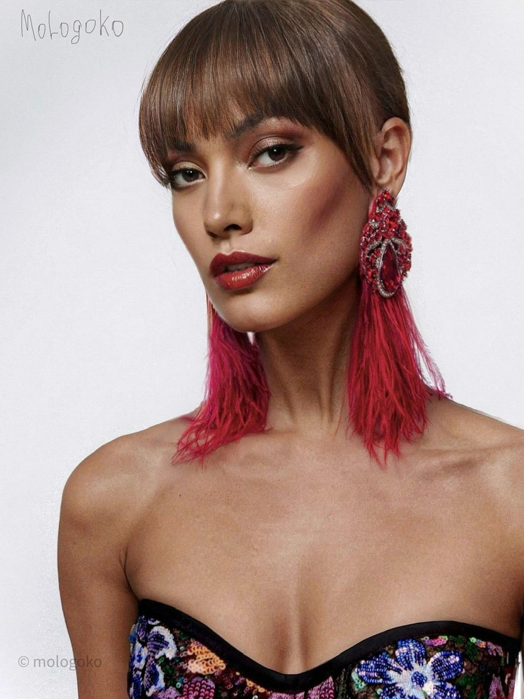 VIOLETA STUD STATEMENT EARRINGS ON A POST - Mologoko Couture