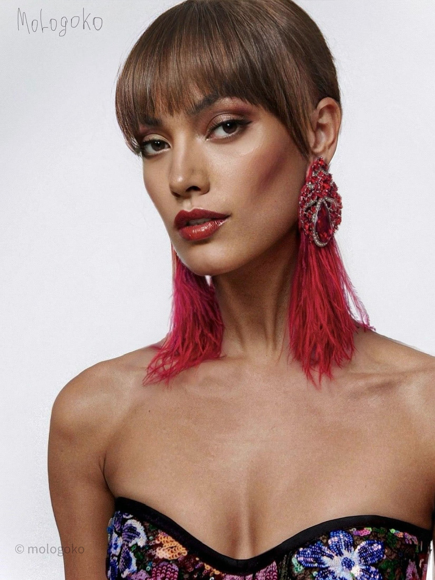 VIOLETA STUD STATEMENT EARRINGS ON A POST - Mologoko Couture