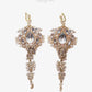 Amily Extra Large Dangle Statement Earrings with cascading crystal clusters in gold setting, featuring ornate chandelier design