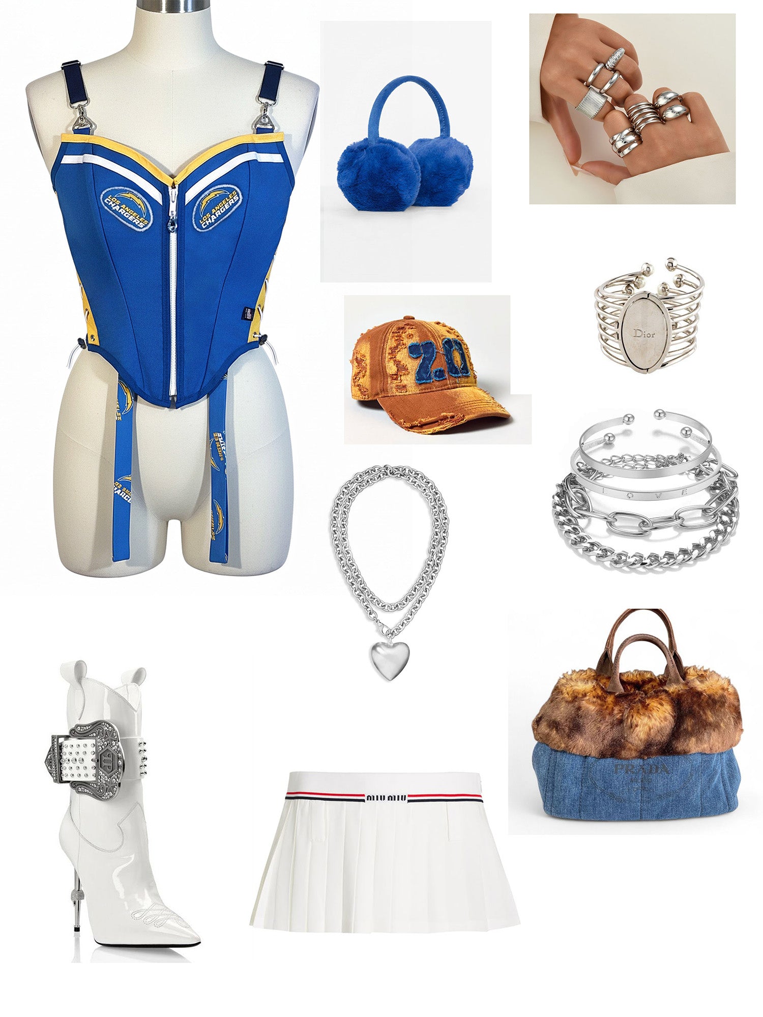 Los Angeles Charges Football Team Corset Top