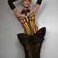 Base Faux Suede and Neoprene Finger Evening Gloves - Mologoko Couture