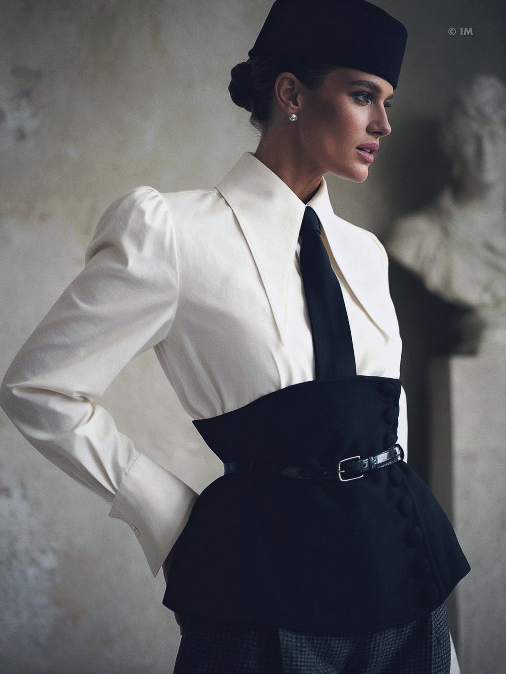 Georgette Denim Corseted Belt Busk