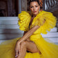 Kate Mini Dress - Yellow / Plunging / XL