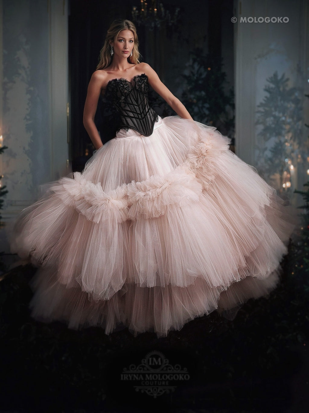 Mira Bridal Large Tulle Two Tiers Ball Gown Skirt - Mologoko Couture