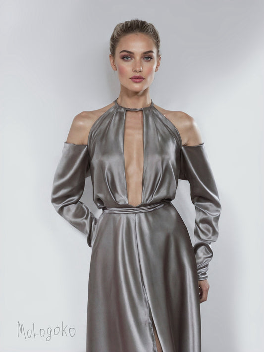 Elsa Gatsby Style Real Silk Gown