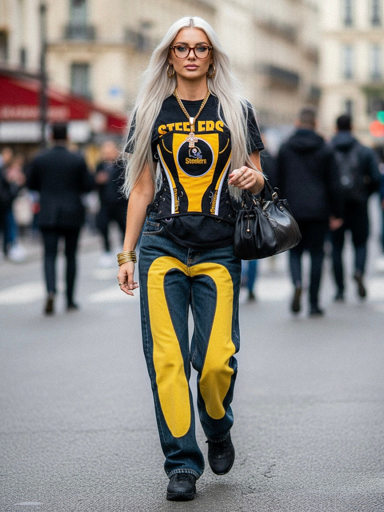 Pittsburgh Steelers Football Team Corset Bustier Top