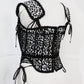Leopard Twill Cotton Front Lacing Corset - custom. made fashion
