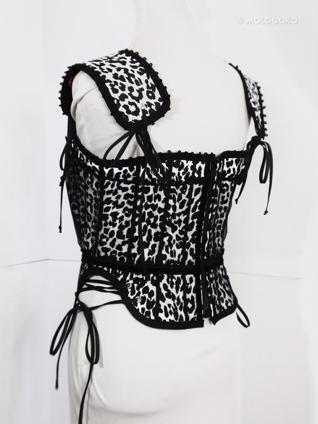 Leopard Twill Cotton Front Lacing Corset - custom. made fashion