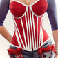 Red Porsche Front Zipper Corset - Mologoko Couture