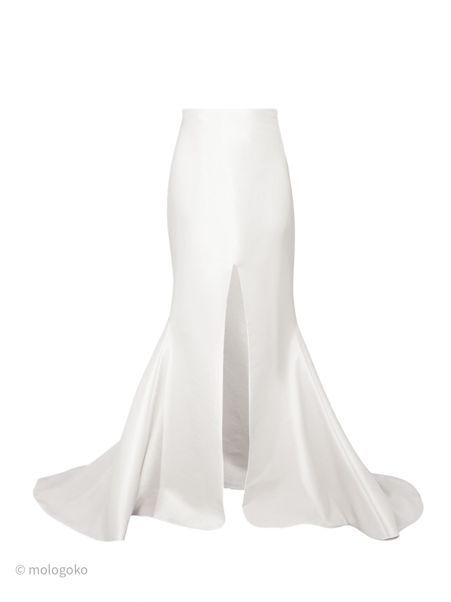 Basic Evening Mermaid Style Front Slit Taffeta Skirt